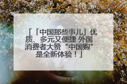 「中国那些事儿」优质、多元又便捷 外国消费者大赞“中国购”是全新体验！