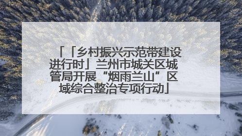 「乡村振兴示范带建设进行时」兰州市城关区城管局开展“烟雨兰山”区域综合整治专项行动