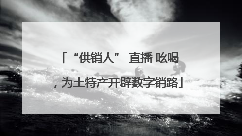 “供销人” 直播 吆喝，为土特产开辟数字销路