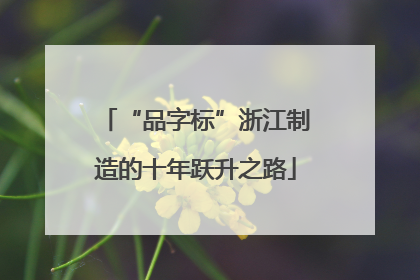 “品字标”浙江制造的十年跃升之路