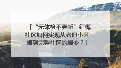 “无体检不更新”红梅社区如何实现从老旧小区蝶到完整社区的蝶变？