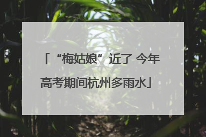 “梅姑娘”近了 今年高考期间杭州多雨水