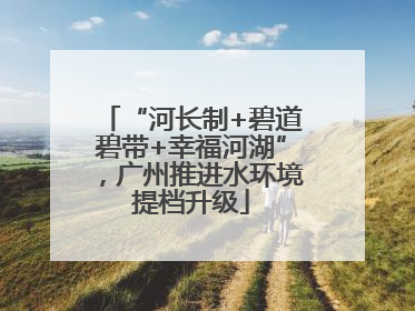 “河长制+碧道碧带+幸福河湖”，广州推进水环境提档升级