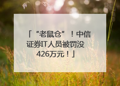 “老鼠仓”！中信证券IT人员被罚没426万元！