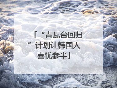 “青瓦台回归”计划让韩国人喜忧参半