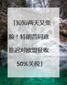短短两天又变脸！特朗普同意推迟对欧盟征收50%关税