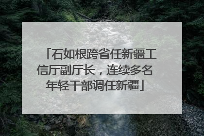 石如根跨省任新疆工信厅副厅长，连续多名年轻干部调任新疆