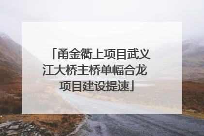 甬金衢上项目武义江大桥主桥单幅合龙 项目建设提速