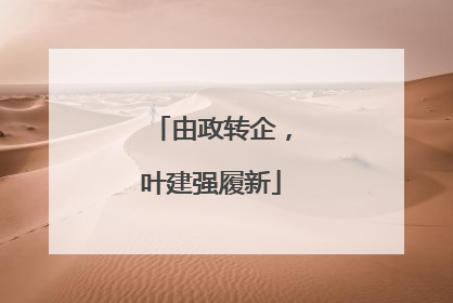 由政转企，叶建强履新