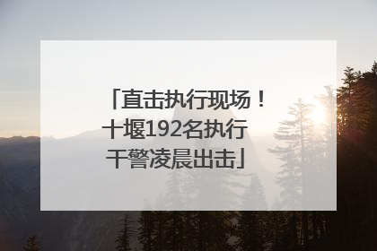 直击执行现场！十堰192名执行干警凌晨出击