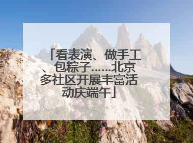 看表演、做手工、包粽子……北京多社区开展丰富活动庆端午