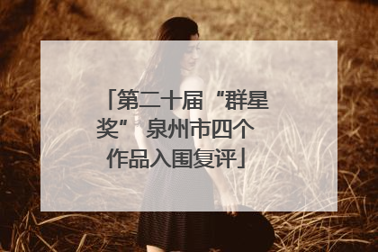 第二十届“群星奖” 泉州市四个作品入围复评