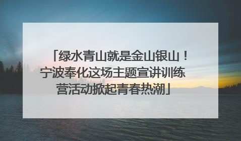 绿水青山就是金山银山！宁波奉化这场主题宣讲训练营活动掀起青春热潮