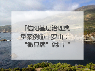 信阳基层治理典型案例⑧｜罗山：“微品牌”调出“大和谐”