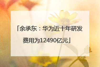 余承东：华为近十年研发费用为12490亿元