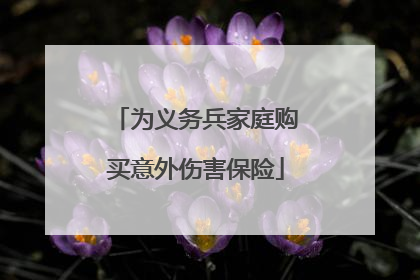 为义务兵家庭购买意外伤害保险