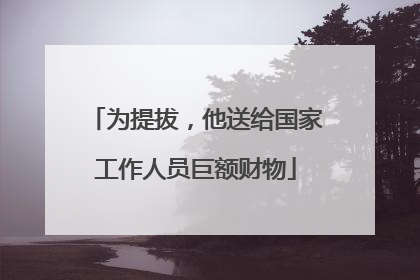 为提拔，他送给国家工作人员巨额财物