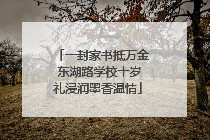 一封家书抵万金 东湖路学校十岁礼浸润墨香温情