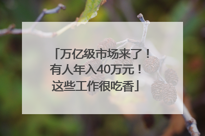 万亿级市场来了！有人年入40万元！这些工作很吃香
