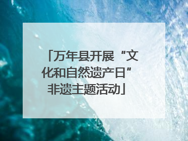 万年县开展“文化和自然遗产日”非遗主题活动