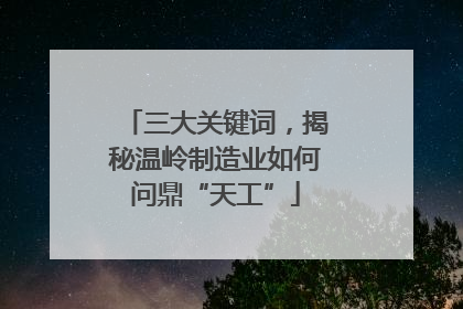 三大关键词，揭秘温岭制造业如何问鼎“天工”