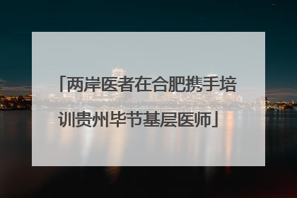 两岸医者在合肥携手培训贵州毕节基层医师