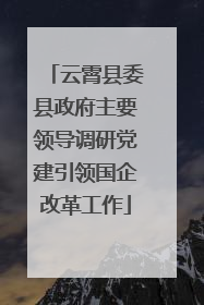 云霄县委县政府主要领导调研党建引领国企改革工作