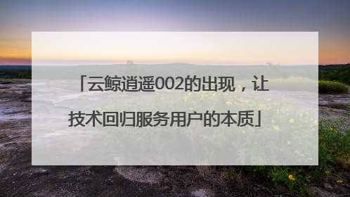 云鲸逍遥002的出现，让技术回归服务用户的本质