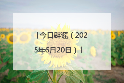 今日辟谣（2025年6月20日）