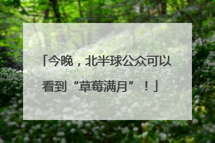 今晚，北半球公众可以看到“草莓满月”！