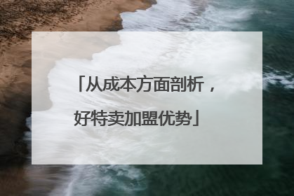 从成本方面剖析，好特卖加盟优势