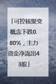 可控核聚变概念下跌0.80%，主力资金净流出43股