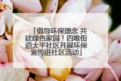 倡导环保理念 共建绿色家园！四唯街道太平社区开展环保宣传进社区活动