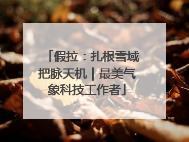 假拉：扎根雪域把脉天机｜最美气象科技工作者