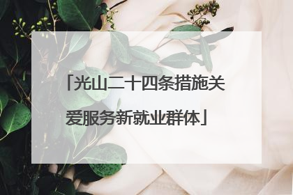 光山二十四条措施关爱服务新就业群体