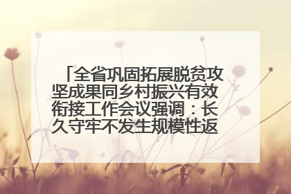 全省巩固拓展脱贫攻坚成果同乡村振兴有效衔接工作会议强调：长久守牢不发生规模性返贫致贫底线 王宁出席并讲话 王予波主持