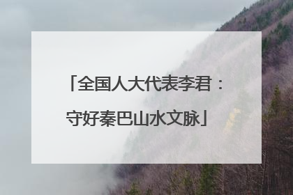 全国人大代表李君：守好秦巴山水文脉