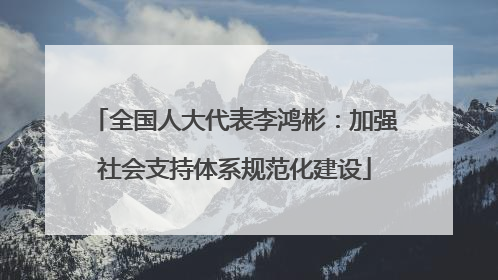 全国人大代表李鸿彬：加强社会支持体系规范化建设