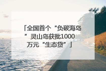 全国首个“负碳海岛”灵山岛获批1000万元“生态贷”