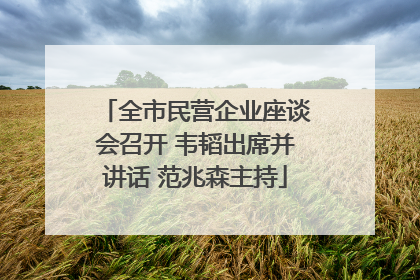 全市民营企业座谈会召开 韦韬出席并讲话 范兆森主持
