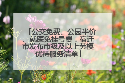 公交免费、公园半价、就医免挂号费，宿迁市发布市级及以上劳模优待服务清单