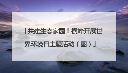 共建生态家园！横峰开展世界环境日主题活动（图）
