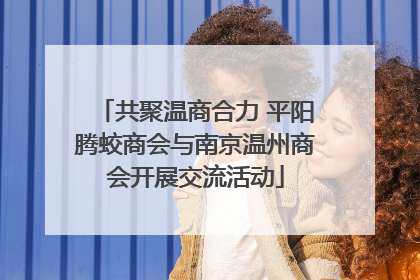 共聚温商合力 平阳腾蛟商会与南京温州商会开展交流活动