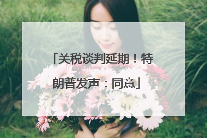 关税谈判延期！特朗普发声：同意