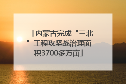 内蒙古完成“三北”工程攻坚战治理面积3700多万亩