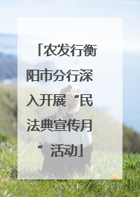 农发行衡阳市分行深入开展“民法典宣传月”活动