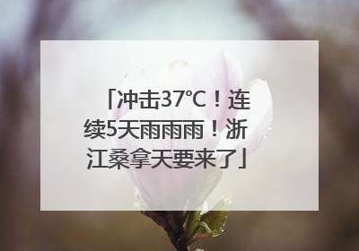 冲击37℃！连续5天雨雨雨！浙江桑拿天要来了