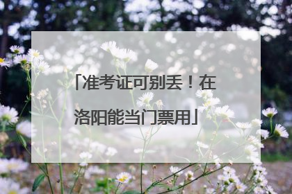 准考证可别丢！在洛阳能当门票用