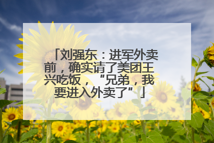 刘强东：进军外卖前，确实请了美团王兴吃饭，“兄弟，我要进入外卖了”