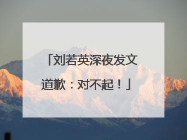 刘若英深夜发文道歉：对不起！
